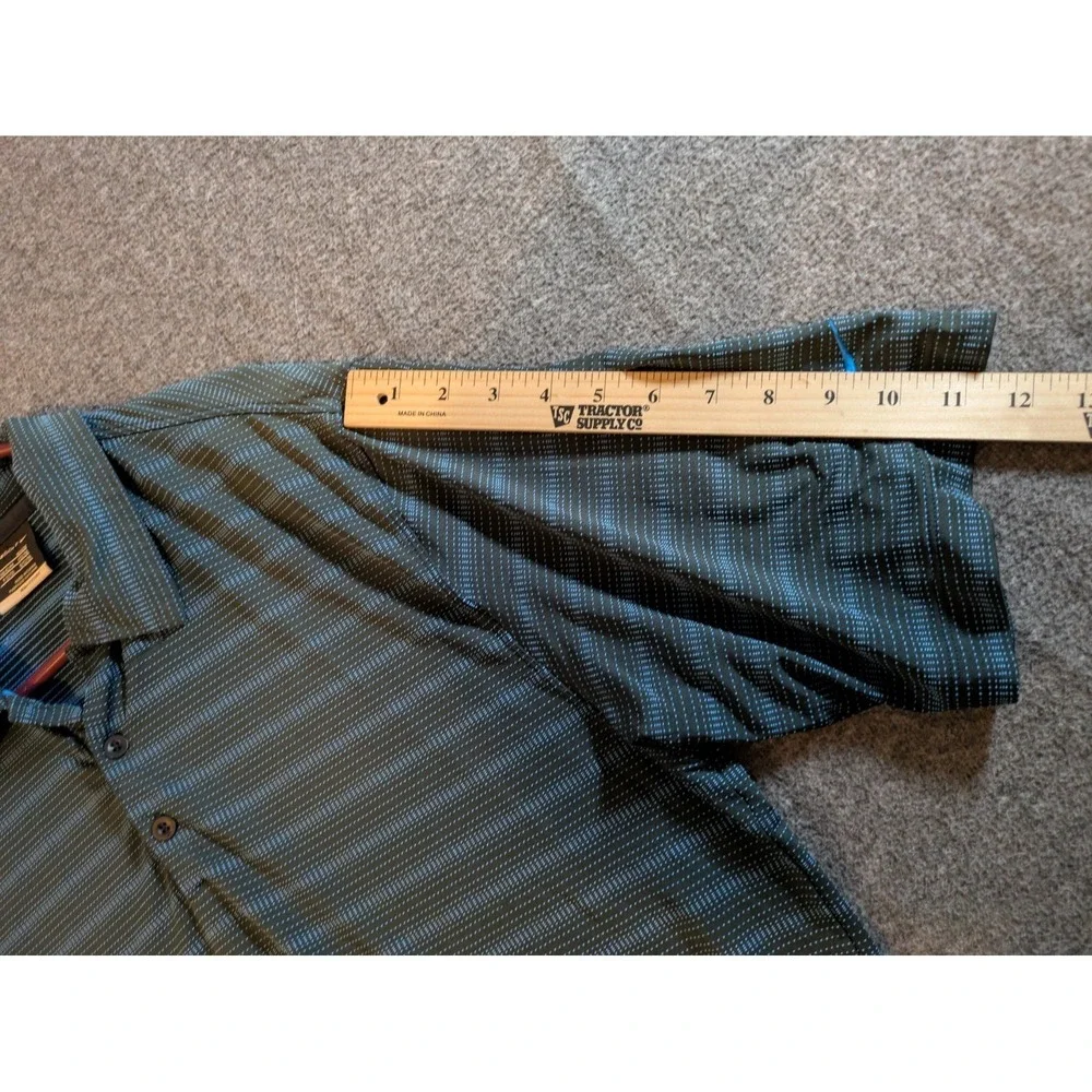 Nike Shirt Men's Golf Polo Dri Fit Blue‎ Stripe Collared Logo Size Large